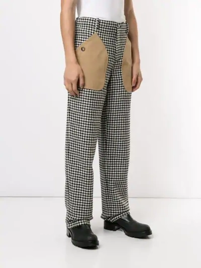 Shop Loewe Houndstooth Patch Pocket Trousers In Black