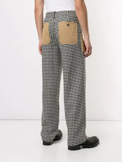 Shop Loewe Houndstooth Patch Pocket Trousers In Black