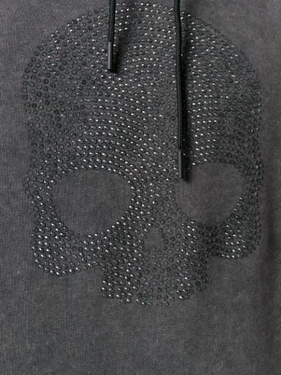 Shop Hydrogen Skull Embellished Hoodie In Grey