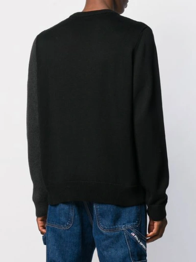 Shop Diesel Logo Intarsia Jumper In Black