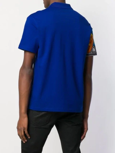 Shop Versace Magna Grecia Polo Shirt In Blue