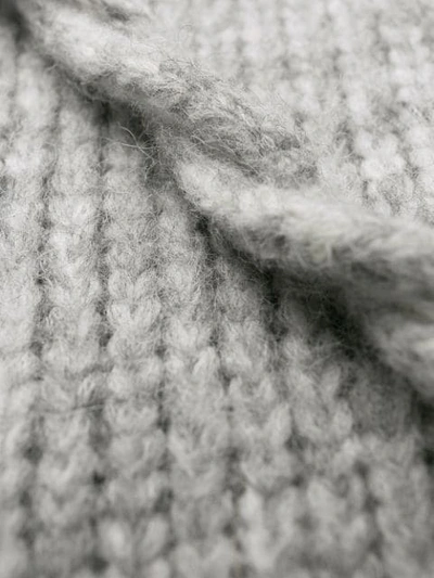 Shop Helmut Lang Hooded Knit Jumper In Grey
