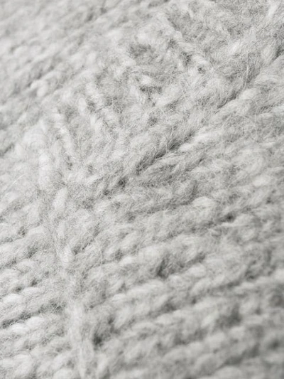 Shop Helmut Lang Hooded Knit Jumper In Grey