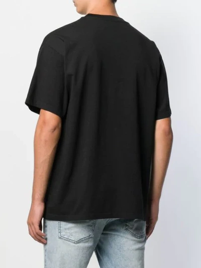 Shop Aries Two-tone Print T-shirt In Black