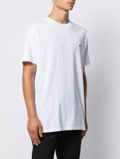 Shop Vivienne Westwood Embroidered Logo T-shirt In White