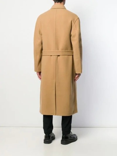 Shop Jw Anderson Belted Long Coat In Neutrals