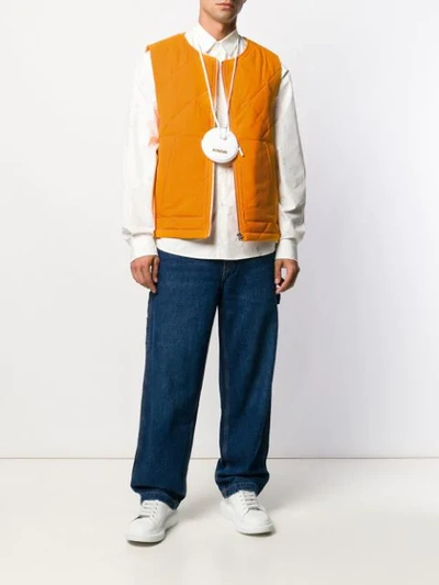 Shop Jacquemus Le Gilet Romarin Jacket In Orange