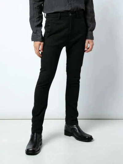 Shop Poème Bohèmien Tailored Skinny Trousers In Black