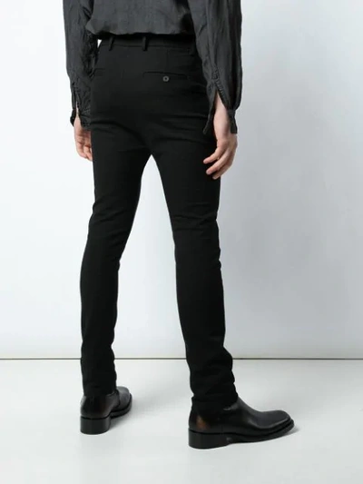 Shop Poème Bohèmien Tailored Skinny Trousers In Black