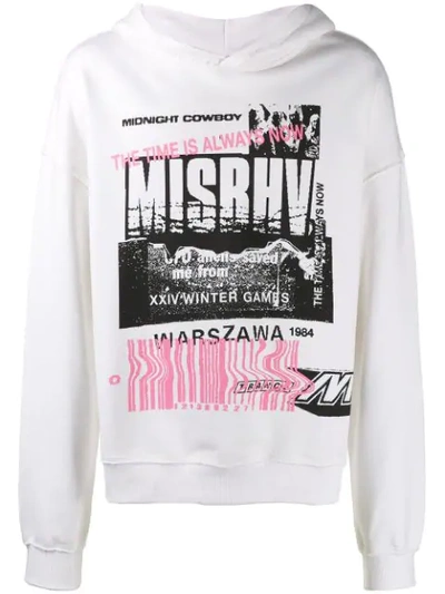 Shop Misbhv Logo Print Hoodie In Off White