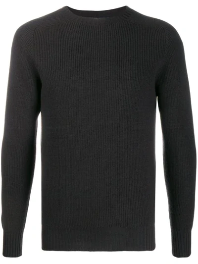 Shop Barba Ribbed Jumper In Grey