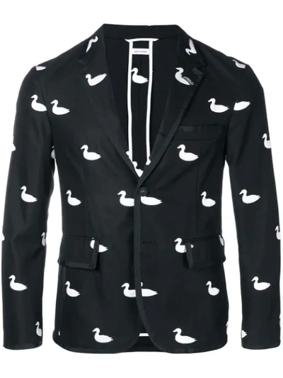 Shop Thom Browne Duck Embroidery Tux Sport Coat In Black
