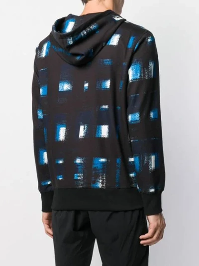 Shop Alexander Mcqueen Brush Stroke Print Hoodie In Blue