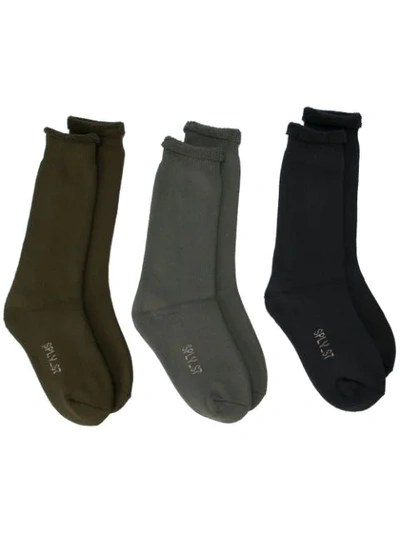 Yeezy Bouclette 3 Pack Socks In Green | ModeSens