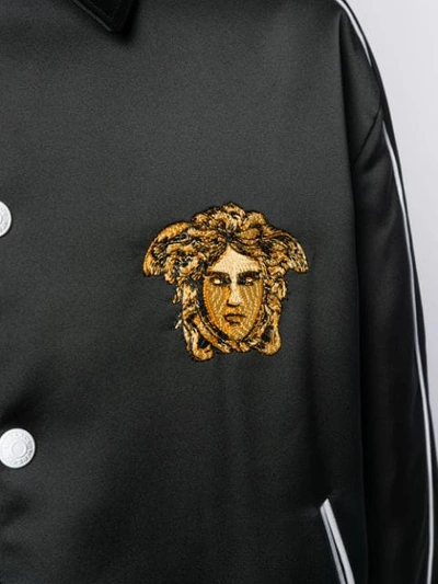 Shop Versace Embroidered Tiger Bomber Jacket In Black