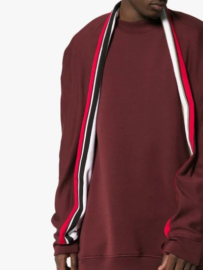Shop Y/project Winged Stripe Sweatshirt In Red