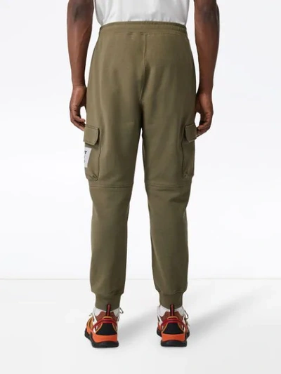 Shop Burberry Logo Patch Track Pants In Green