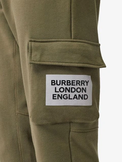 Shop Burberry Logo Patch Track Pants In Green