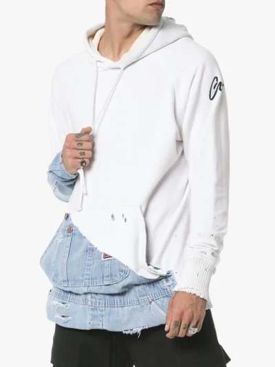 Shop Greg Lauren Distressed Denim In White