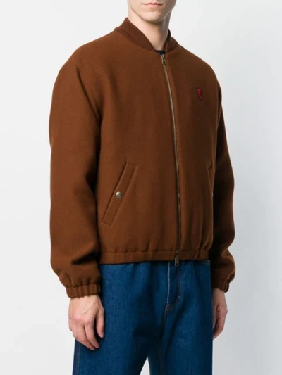 ami bomber jacket brown