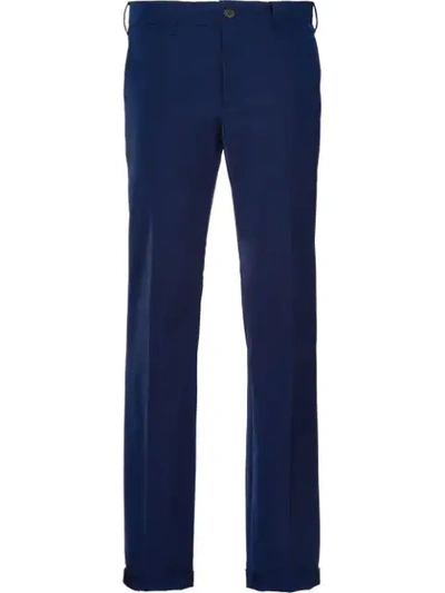 Shop Prada Techno Fabric Trousers In Blau