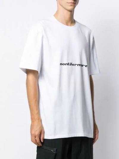 Shop Msgm Slogan Print T-shirt In White