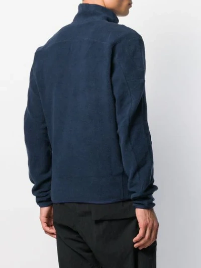 Shop Gmbh Zipped Neck Polar Sweatshirt In Navy