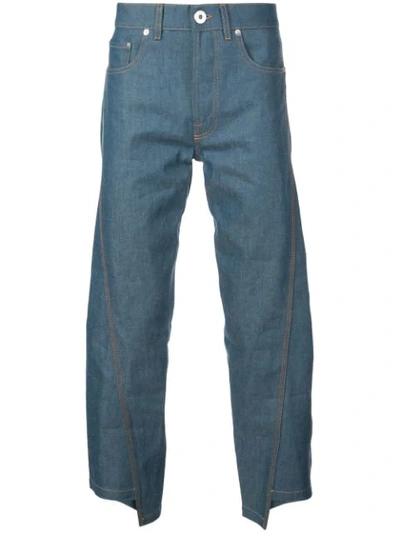Shop Lanvin Asymmetric Loose Jeans In Blue