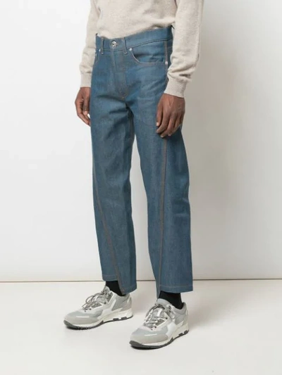 Shop Lanvin Asymmetric Loose Jeans In Blue