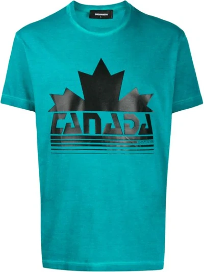 Shop Dsquared2 Canada Print T-shirt In 绿色