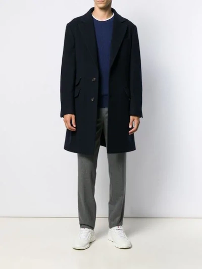 Shop Brunello Cucinelli Single-breasted Cashmere Coat In Blue