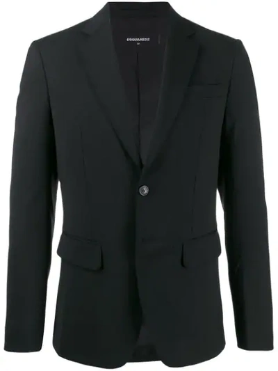 Shop Dsquared2 Embroidered Printed Blazer In Black