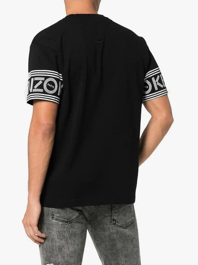 Shop Kenzo Logo Sleeve Cotton T In Black