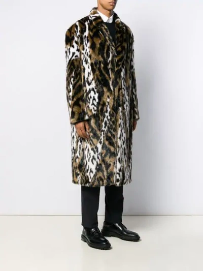 Shop Neil Barrett Leopard Faux-fur Coat In 2422 Leopard Print