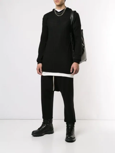 RICK OWENS LONG LINE KNIT TOP - 黑色