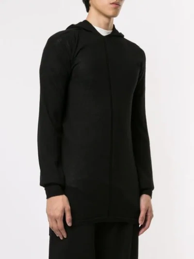 Rick Owens Long Line Knit Top In Black