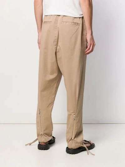 Shop Paura Loose Fit Straight-leg Trousers In Neutrals