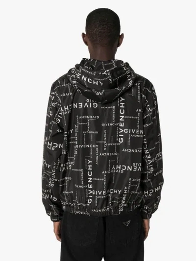 Shop Givenchy Logo-pattern Zip-up Windbreaker In Black