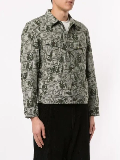 100 Dollar Bill Trucker Jacket Fw17 In Green