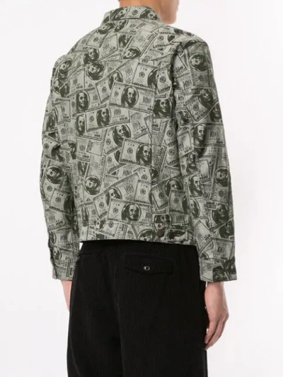 Shop Supreme 100 Dollar Bill Trucker Jacket Fw17 In Green