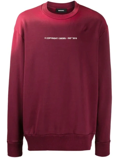Shop Diesel S-bay-sun Faded-effect Sweatshirt In Red