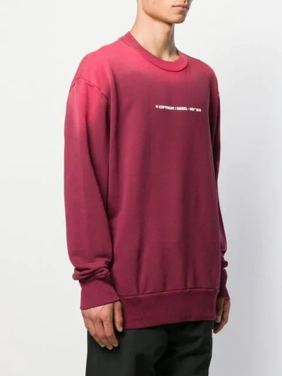 Shop Diesel S-bay-sun Faded-effect Sweatshirt In Red
