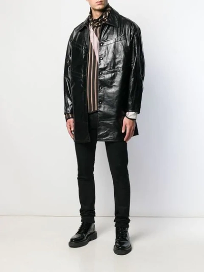Shop Kiko Kostadinov Preston Leather Jacket In 4000 Black