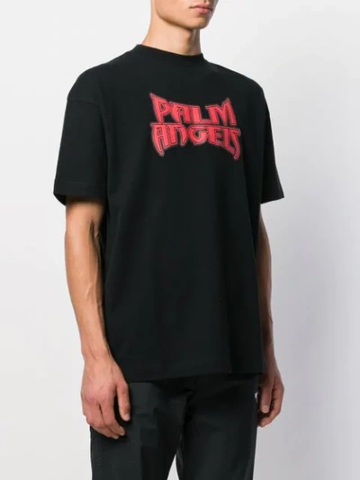 Shop Palm Angels Logo Print T-shirt In Black