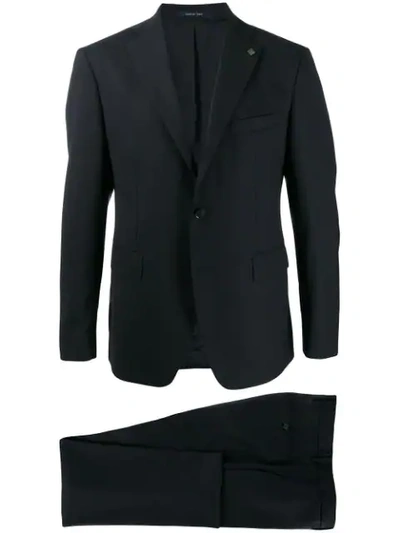 Shop Tagliatore Plain Formal Suit In Blue