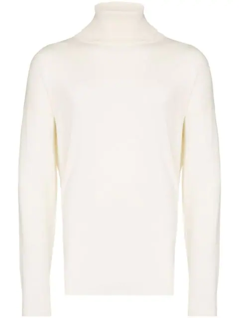 white roll neck knit