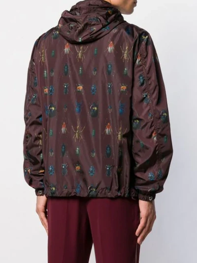 Shop Alexander Mcqueen Insects Print Bomber Jacket In Red