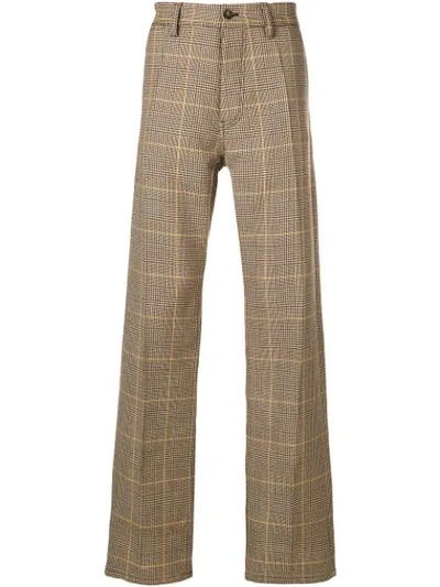 Shop Marni Check Trousers In Neutrals