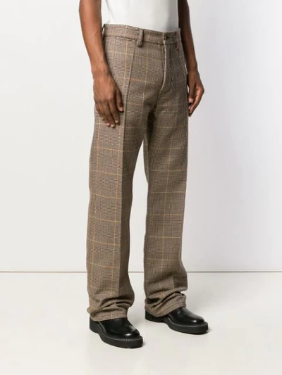 Shop Marni Check Trousers In Neutrals