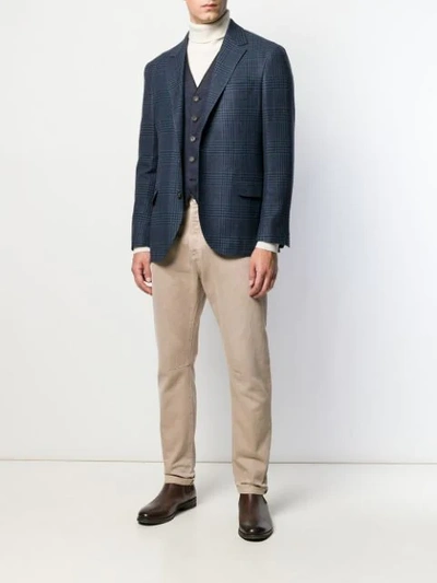 Shop Brunello Cucinelli Slim-fit Tailored Waistcoat In Blue